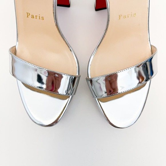 CHRISTIAN LOUBOUTIN Arkendisc Alta 130 metallic silver rainbow platform sandals - Picture 10 of 16